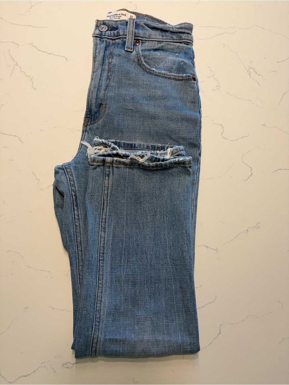 Abercrombie & Fitch Light Wash Straight Leg Jeans